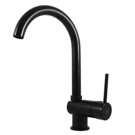 Mitigeur évier pivotant bout rond SEINA en laiton noir H.32,5cm