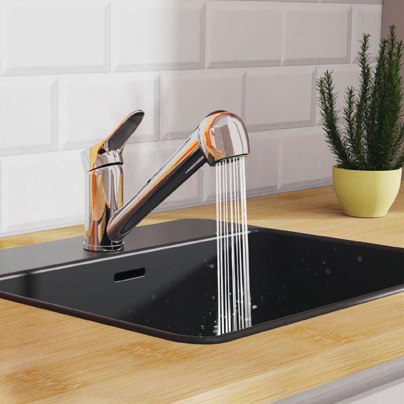 Pro Et Discount - Mitigeur évier robinet de cuisine chromé avec douchette extractible 2 jets