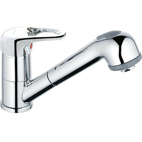 Mitigeur evier Top II avec douchette extratible chromée saillie 186 mm