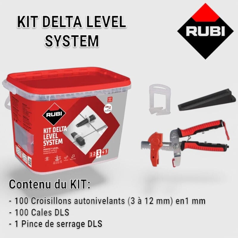 Rubi - Kit système de nivellement 1 mm delta V4 - 03956