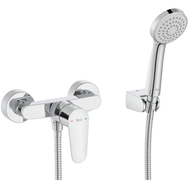 A5A204FC00 victoria plus Grifo Monomando Mural Ducha con Equipo Cromo - ref: A5A204FC00 - Roca
