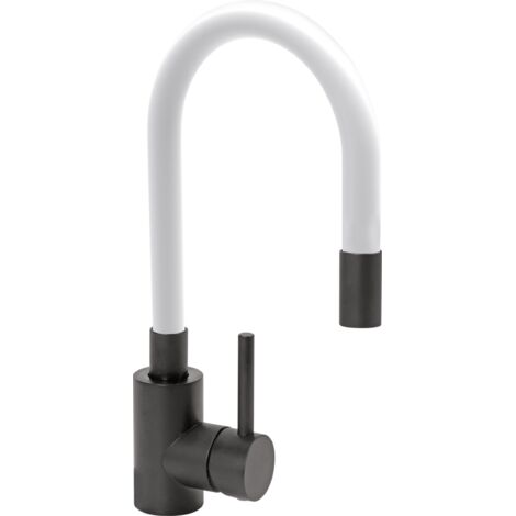 Mitigeur Flexible BLACK, robinet blanc, mitigeur d'évier, mélangeur