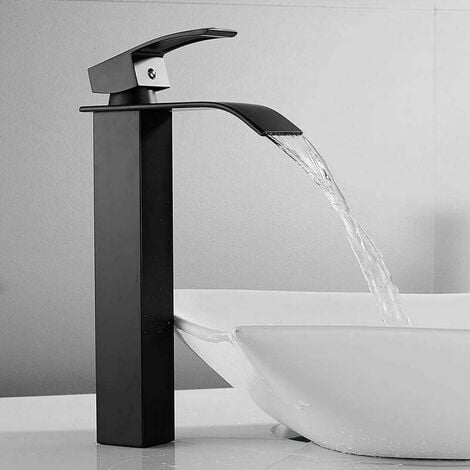 Mitigeur vasque design PURE, bec cascade haut 25 cm, inox, JEE-O