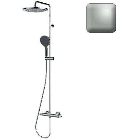 Mitigeur kit colonne de douche murale thermostatic nickel satiné Apice - Bossini L10505094