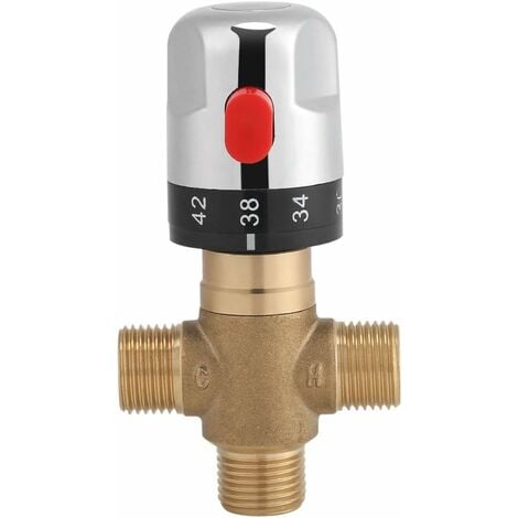 Mitigeur Laiton Thermostat 15mm Lavabo Mitigeur Température Fixe Pour Cuisine Salle De Bains G1/2 35-45°C-Fei Yu