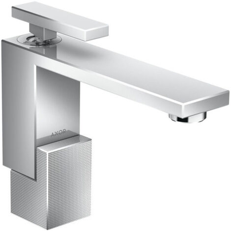mitigeur lavabo 130, coupe diamant, bonde push-open chroméé