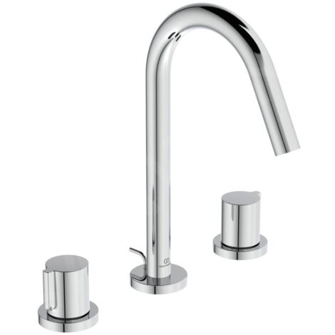 Mitigeur lavabo 3 trous JOY projection 127 mm chromé avec garniture de vidage IDEAL STANDARD