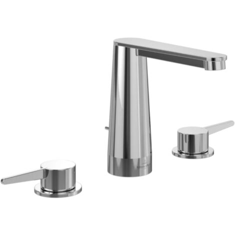 Mitigeur lavabo 3 trous VILLEROY ET BOCH Conum sans tirette Chrome