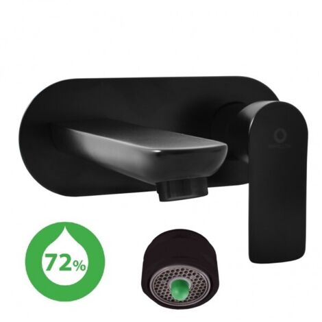 Mitigeur lavabo à encastrer économique VLTAVA en laiton noir mat