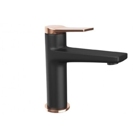 Mitigeur lavabo ANDARE H : 13 cm-Chrome noir et rose gold-4 ---Chrome noir et rose gold