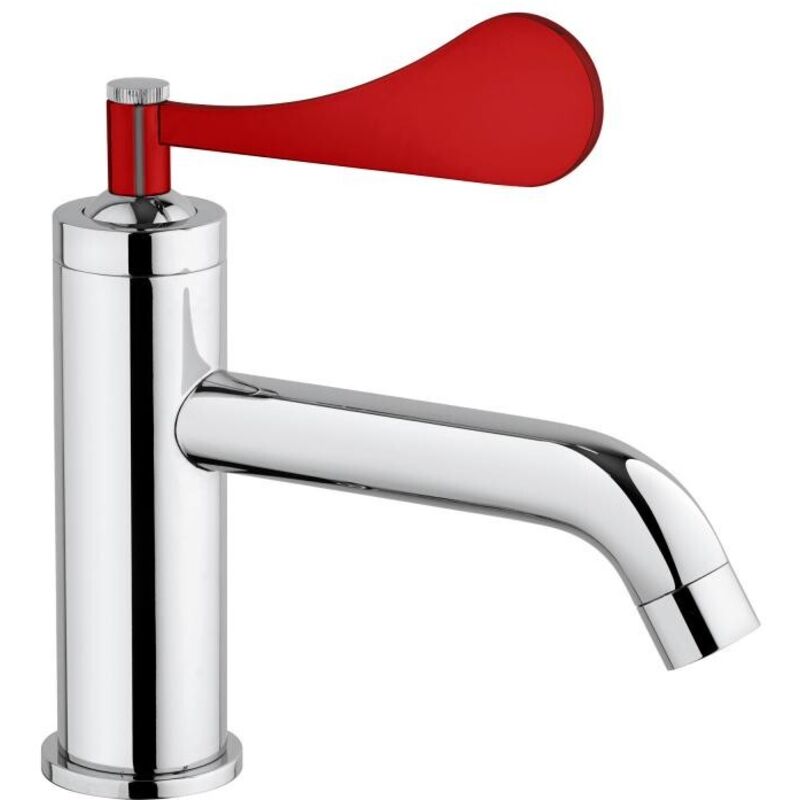 Mitigeur lavabo avec bec long 150 mm et manette rouge Mamoli Paola&TheBathroom 4943S1500C01 Sans vidage - Rouge