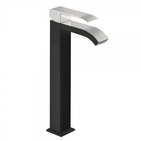 Mitigeur lavabo avec bec cascade Noir Chromé - TRES 00681001NE