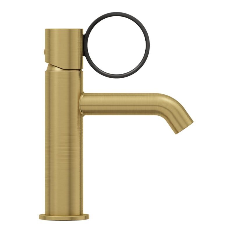 Jacob Delafon - Mitigeur lavabo bas Vivienne laiton brossé avec bague noire mate