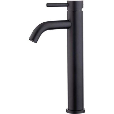 Mitigeur Lavabo Bec Haut Eau Chaude/Froide Noir Ortviai