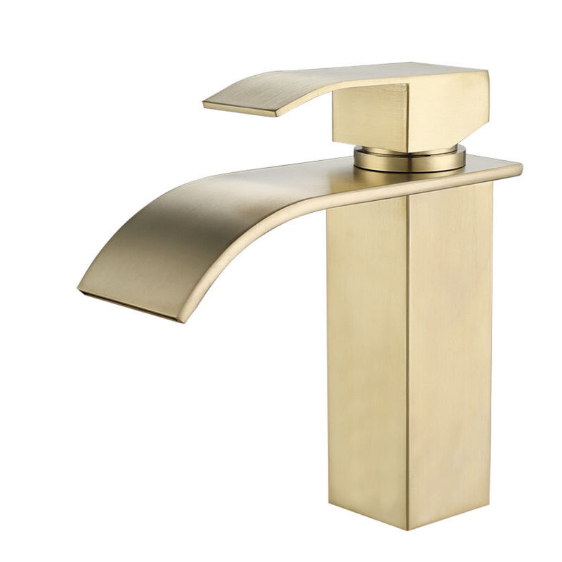 CCYKXA Robinet Lavabo Cascade Or Moderne Robinet Mitigeur pour Salle de Bain Eau Chaude et Froide Réglable