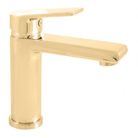 Mitigeur lavabo COLORADO en laiton doré sans siphon H. 16,2cm