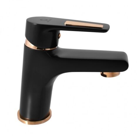 Mitigeur lavabo COLORADO en laiton noir mat doré sans siphon
