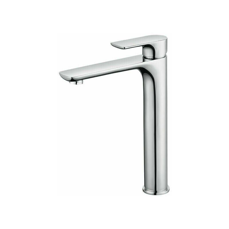 Start - Mitigeur Lavabo Design à Bec Haut Grand Robinet Salle de Bain Chromé avec Mousseur Démontable Robinet de Lavabo en Laition Robinet haut salle