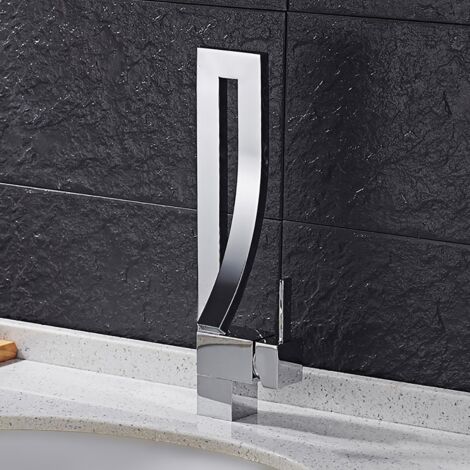 Robinet lavabo mitigeur contemporain style unique en laiton solide