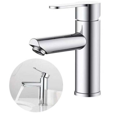 Mitigeur Lavabo en Acier Inoxydable – Robinet Monotrou avec Raccord G1/2, Salle de Bain et Cuisine Contemporaine