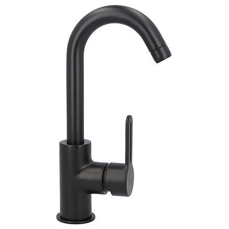 Mitigeur lavabo Enzan Nero sans garniture d’écoulement, noir mat, entraxe 120mm