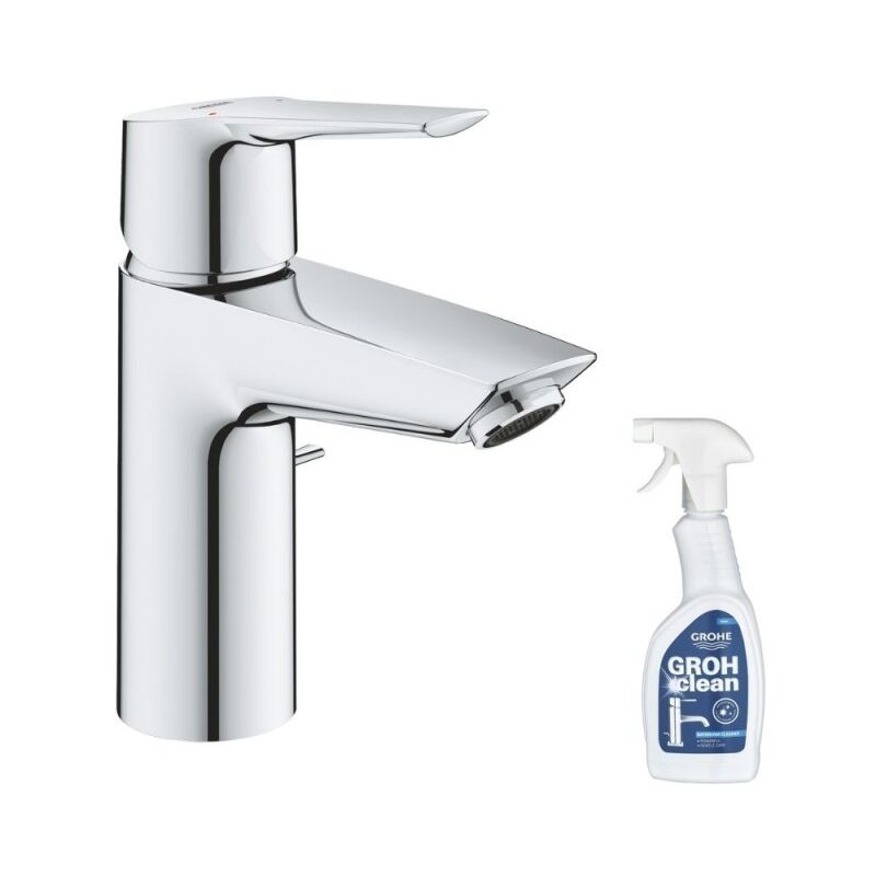 Grohe - Mitigeur lavabo Quickfix Start 2021 avec tirette et vidage taille s + nettoyant GrohClean