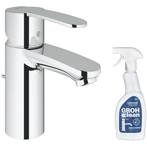 Mitigeur lavabo GROHE Quickfix Wave Cosmopolitan taille S + nettoyant GrohClean