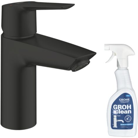 Mitigeur lavabo GROHE Start ouverture eau froide noir S + nettoyant GrohClean