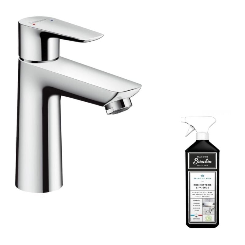 Hansgrohe - Mitigeur lavabo 110 bas économie d'eau chrome + nettoyant Briochin