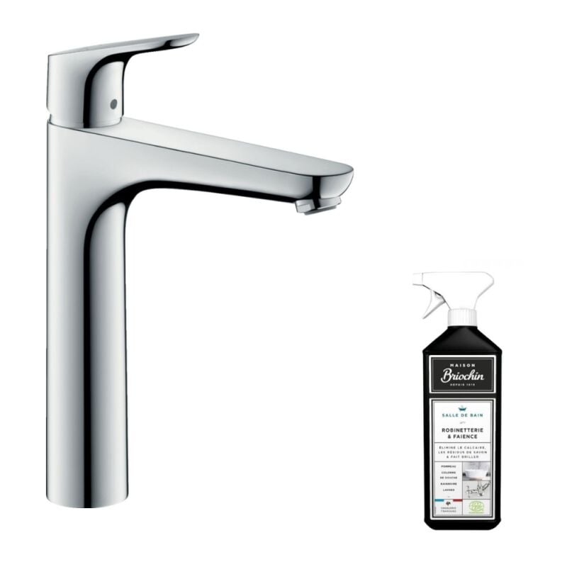 Hansgrohe - Mitigeur lavabo Focus 190 Eco C3 avec tirette et vidage chrome + nettoyant Briochin
