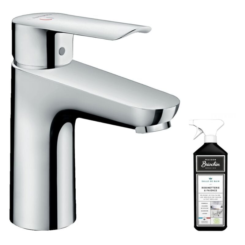 Hansgrohe - Mitigeur lavabo 100 CoolStart, avec tirette et vidage chrome + nettoyant Briochin
