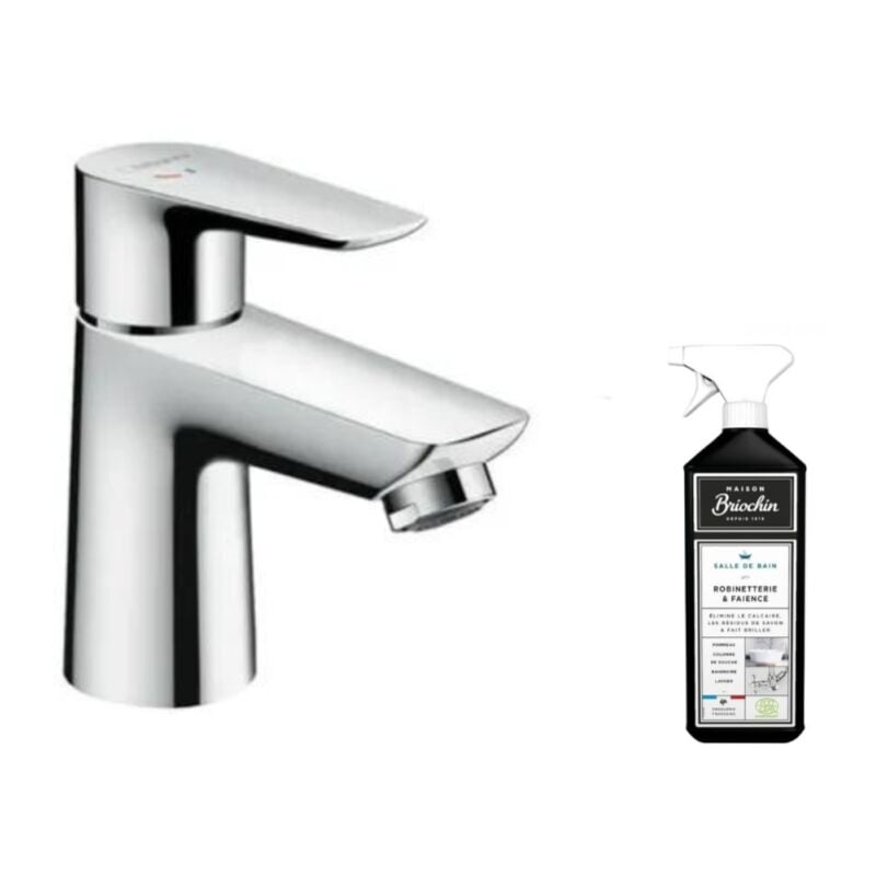 Hansgrohe - Mitigeur lavabo Talis e 80 CoolStart sans tirette ni vidage chrome + nettoyant Briochin