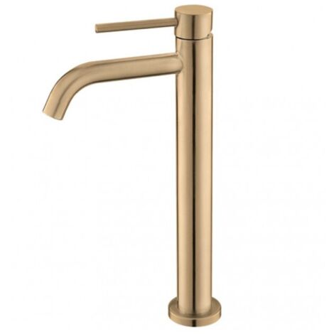 Mitigeur lavabo haut ARTEMIS en acier rose gold H. 30,4cm