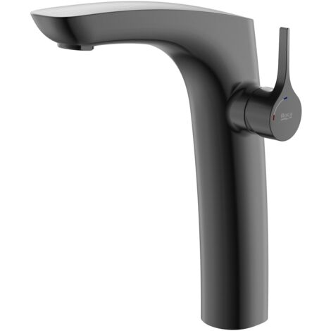 Mitigeur lavabo haut INSIGNIA avec vidage clic-clac - Titanium black brossé - Roca - A5A3C3ANM0