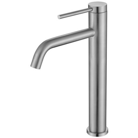 Mitigeur Lavabo Haut Monocommande, Réglable Chaud/Froid, Mousseur Économie Eau (Argenté)