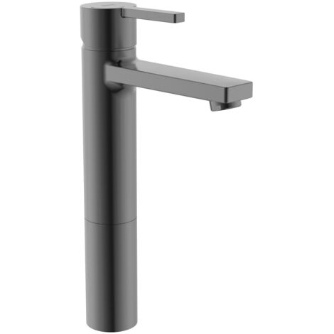Mitigeur lavabo haut NAIA sans tirette avec flexible - Titanium black brossé - Roca - A5A3B96NM0