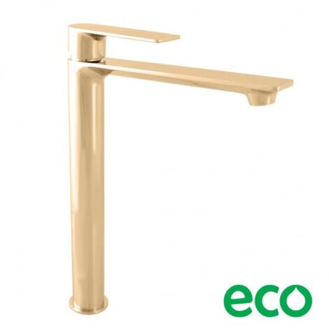 Mitigeur lavabo haut NIL en laiton doré sans siphon H. 26,1 cm
