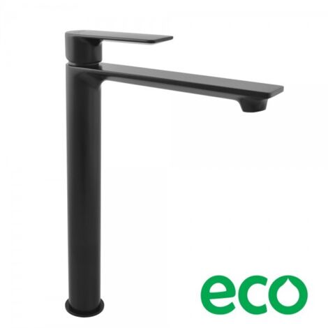 Mitigeur lavabo haut  NIL en laiton noir sans siphon H. 26,1 cm