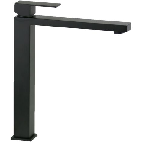 Mitigeur lavabo haut noir mat modèle carré Ponsi Italia R BTITRKLAF5 Noir mat - Sans vidage - Noir mat