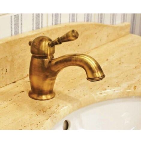 Mitigeur lavabo LABE en laiton bronze brossé sans siphon