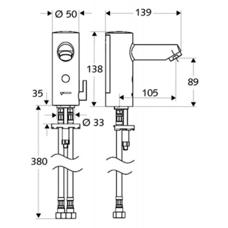 Schell - Mitigeur lavabo électronique sur plage modus e hd-m