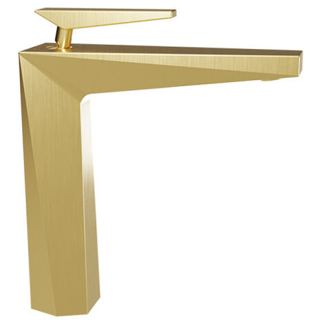 Mitigeur lavabo mi-haut avec vidage Up&Down Or Brossé Fractal - CRISTINA ONDYNA FT22796P