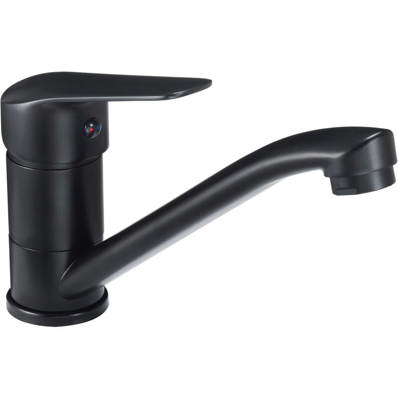 Mitigeur lavabo monotrou noir mat avec bec pivotant Deante boro BMON26M Noir mat