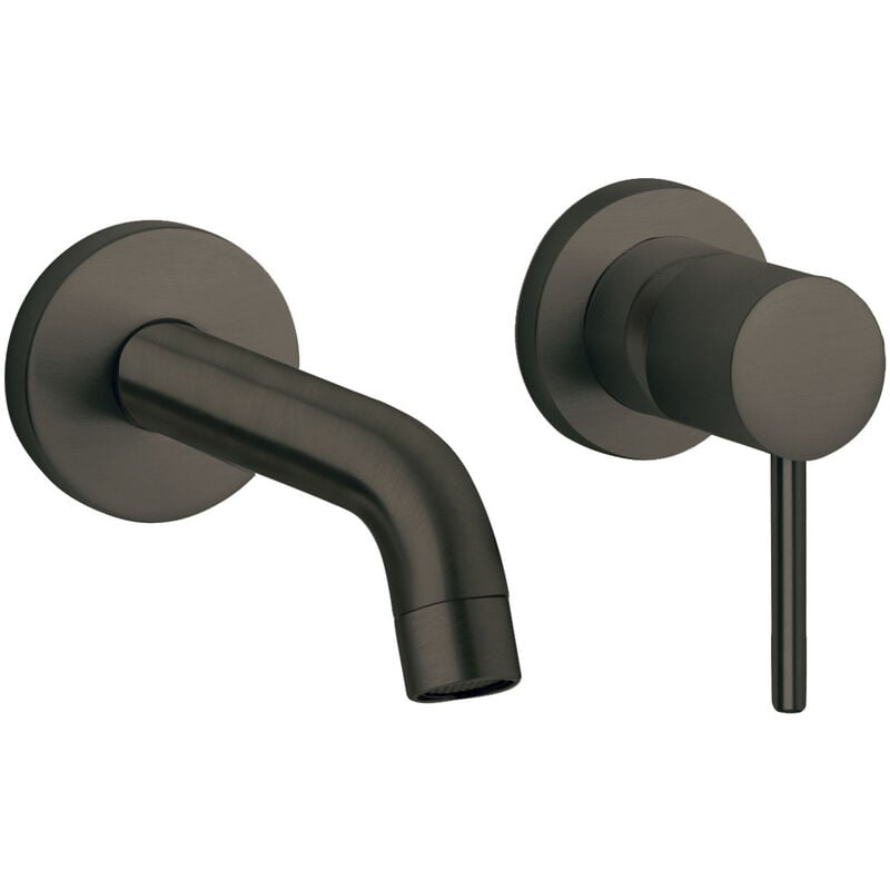 Paini France - Mitigeur lavabo 2 trous mural Cox pvd pvd Noir Mat Brossé