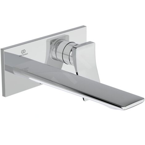 Mitigeur lavabo mural CHECK projection 225 mm chromé avec rosace carrée, kit 2 IDEAL STANDARD