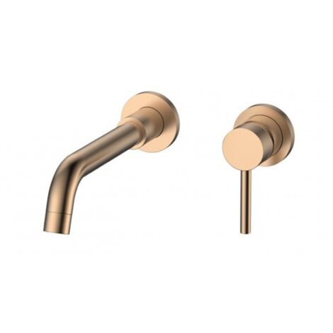 Mitigeur lavabo mural encastrable ARTEMIS en acier rose gold