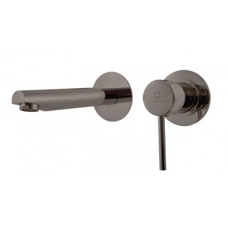 Mitigeur lavabo mural encastrable SEINA en laiton gris métal brossé 8cm