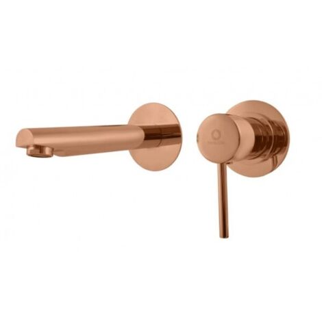 Mitigeur lavabo mural encastrable SEINA en laiton rose gold brossé 8 cm