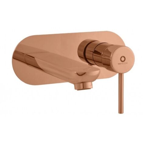 Mitigeur lavabo mural encastrable SEINA en laiton rose gold brossé