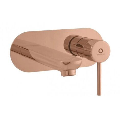 Mitigeur lavabo mural encastrable SEINA en laiton rose gold poli